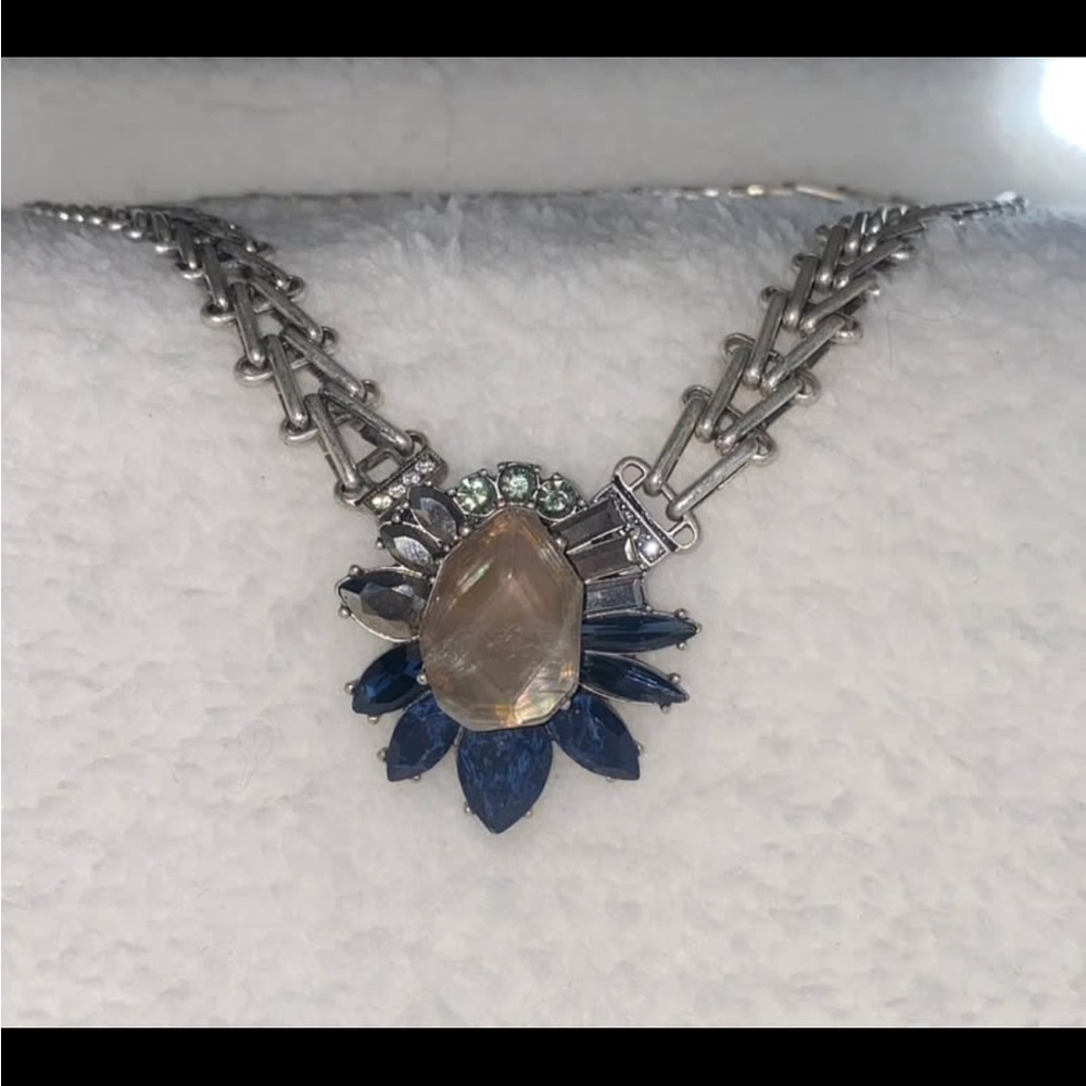 Chloe and Isabel Silver and Blue Gemstone Necklace
